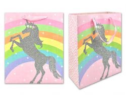 SAC CADEAU MOYEN - LICORNE AVEC DES PAILLETTES